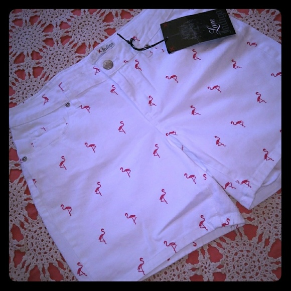 Love Indigo Pants - Flamingo shorts! NWT